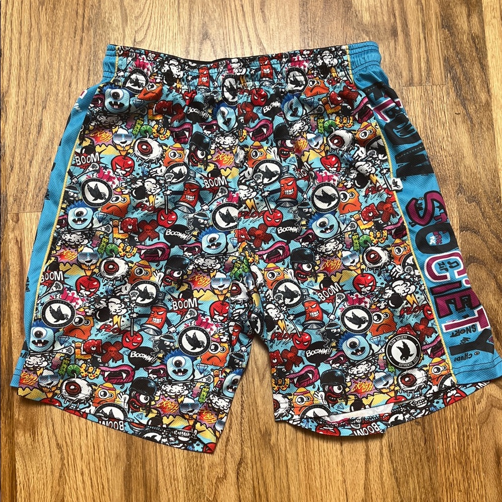 Vibrant Cartoon Print Kids Shorts